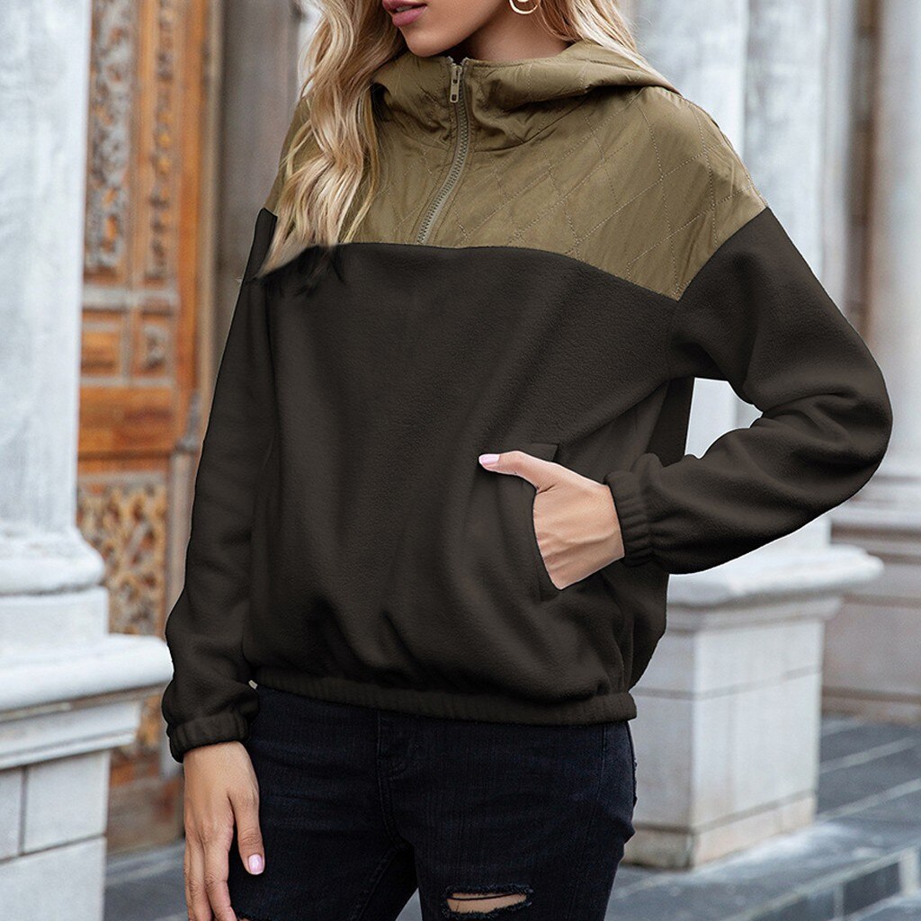 Mirla | Hoodie Polstrad topp & Mjuk fleece Halv dragkedja Lätt passform med fickor-Eva Jonsson