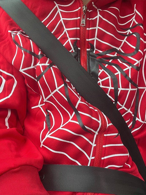 Mirla | Hoodie med Dragkedja och Spider-Logotyp-Eva Jonsson