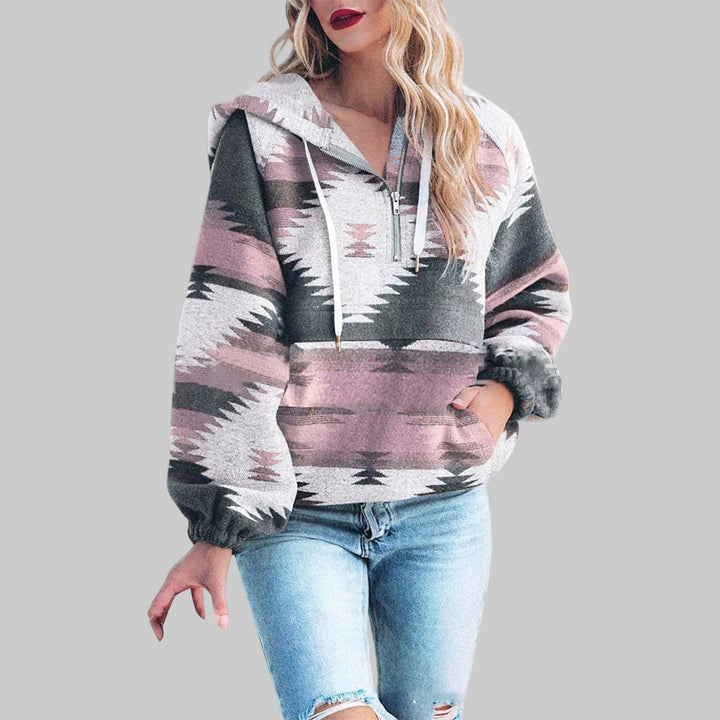 Mirla | Hoodie med Unikt Mönster-Eva Jonsson