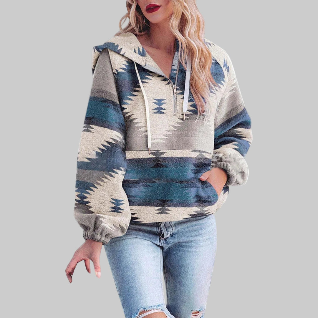 Mirla | Hoodie med Unikt Mönster-Eva Jonsson