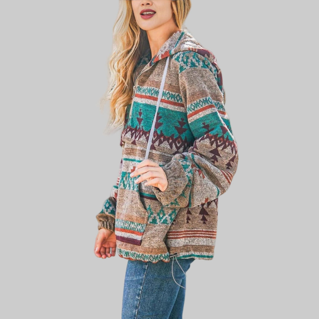 Mirla | Hoodie med Unikt Mönster-Eva Jonsson
