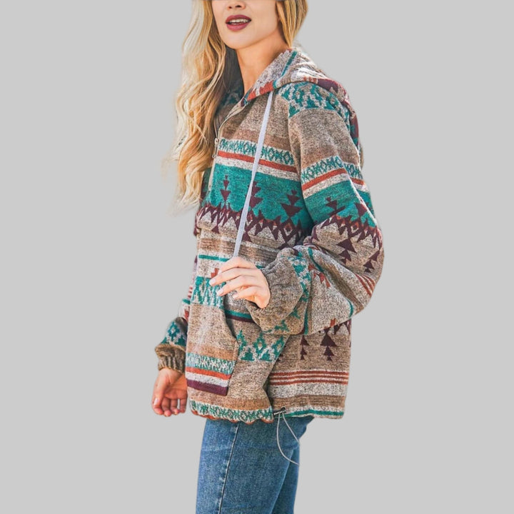 Mirla | Hoodie med Unikt Mönster-Eva Jonsson