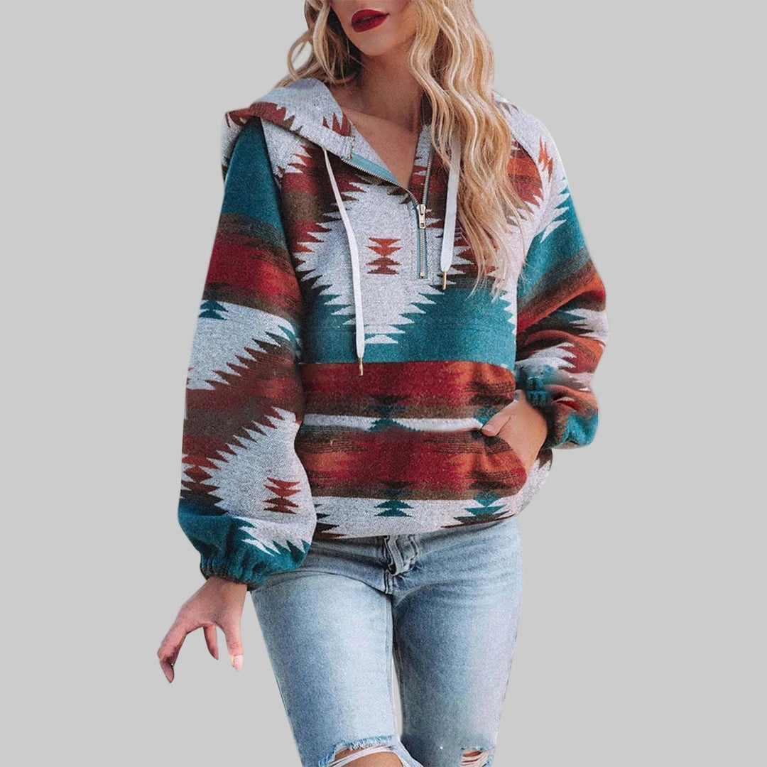 Mirla | Hoodie med Unikt Mönster-Eva Jonsson
