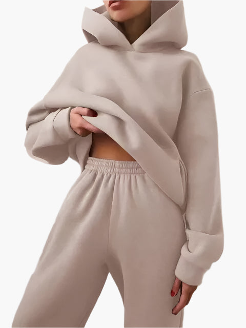 Mirla | Huvtröja & Joggingbyxor Set - Vinter Fritidsdräkt, Avslappnad Lounge Outfit-Eva Jonsson