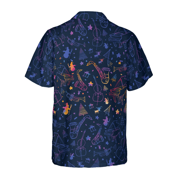 Mirla | Hyperfavor Jul Hawaii-Shirts Julmusikinstrumenter Mönster Skjorta Kortärmad Julskjorta Presentidé För Män och Kvinnor-Eva Jonsson