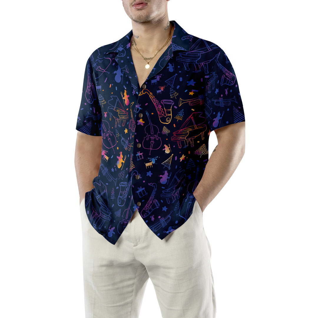 Mirla | Hyperfavor Jul Hawaii-Shirts Julmusikinstrumenter Mönster Skjorta Kortärmad Julskjorta Presentidé För Män och Kvinnor-Eva Jonsson