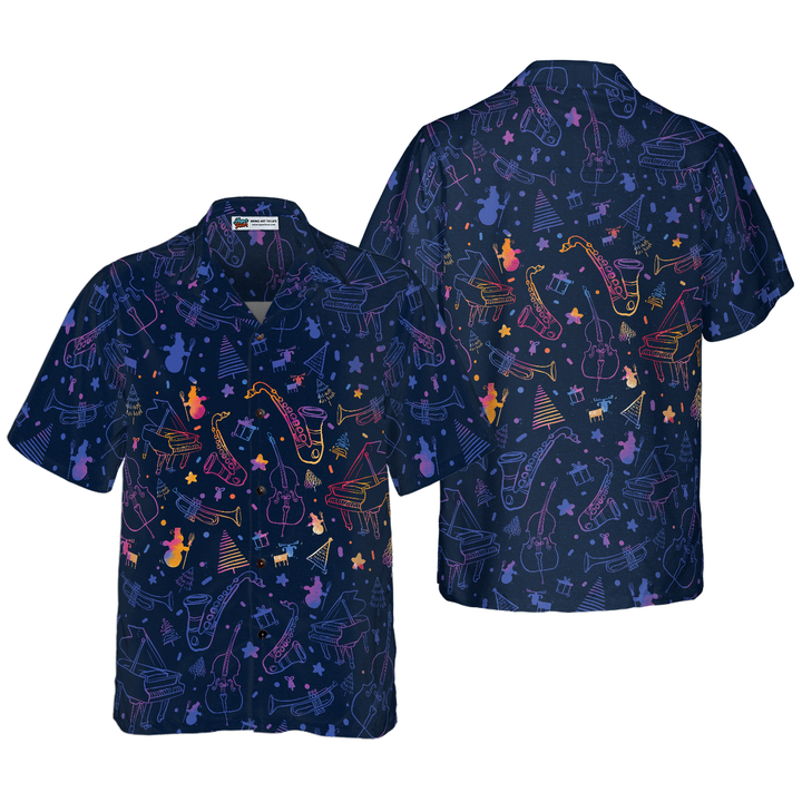 Mirla | Hyperfavor Jul Hawaii-Shirts Julmusikinstrumenter Mönster Skjorta Kortärmad Julskjorta Presentidé För Män och Kvinnor-Eva Jonsson