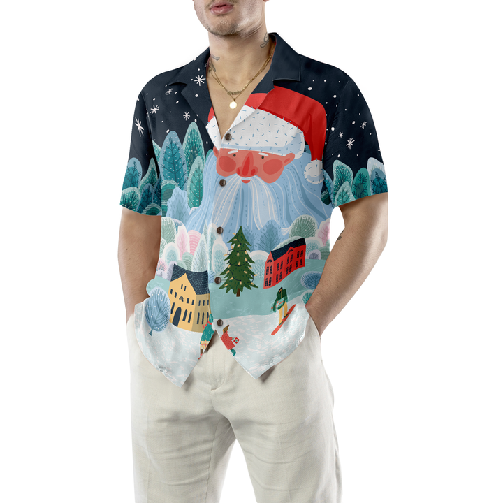 Mirla | Hyperfavor Jul Hawaii Skjortor För Män och Kvinna Xmas Santa Tower Hawaii Skjorta Knapp Ned Skjorta Kortärmad-Eva Jonsson
