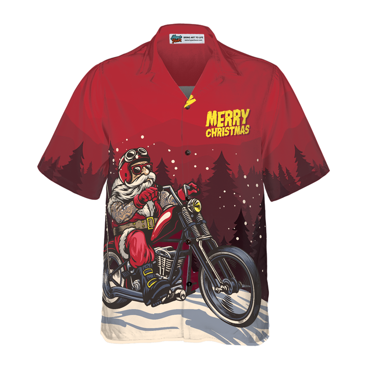 Mirla | Hyperfavor Jul Hawaii-Skjortor Santa Motobike Skjorta Kortärmad Julskjorta Presentidé För Män och Kvinnor-Eva Jonsson