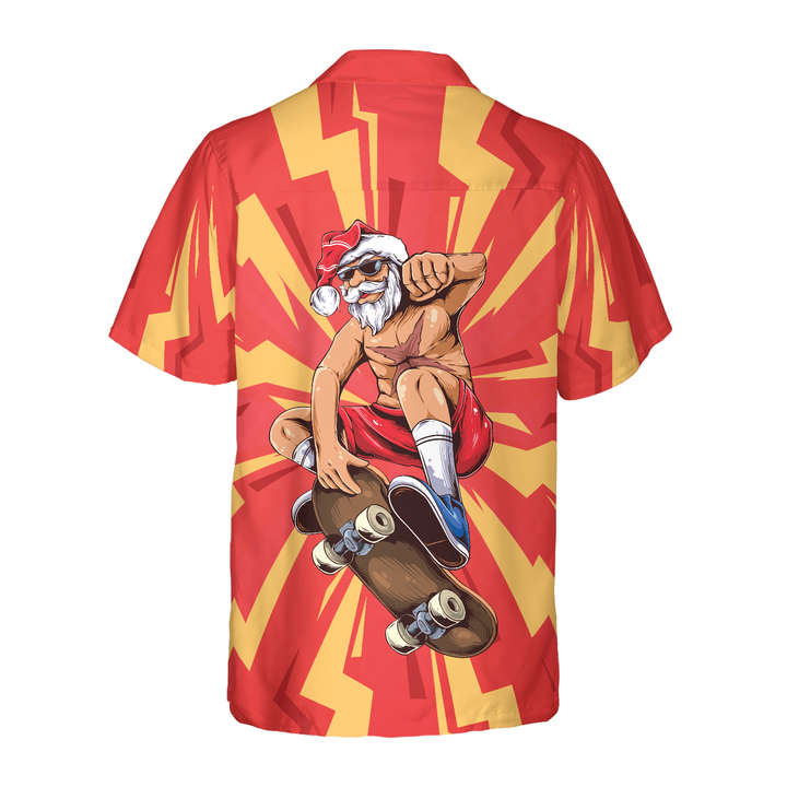 Mirla | Hyperfavor Jul Hawaiian-Shirts För Män och Kvinnor Santa Skateboarder Hawaiian-Shirt Kortärmad Skjorta-Eva Jonsson