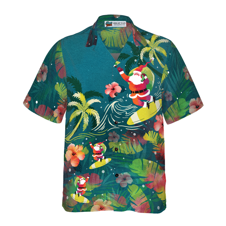 Mirla | Hyperfavor Jul Hawaiian Shirts För Män och Kvinnor Santa Surfande Tropisk Hawaiian Skjorta Knappnerk Shirt Kortärmad-Eva Jonsson