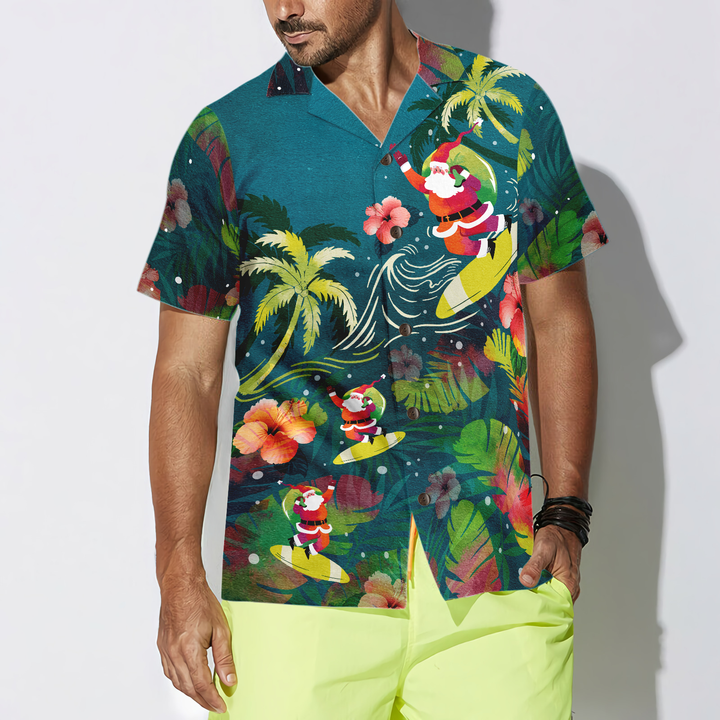 Mirla | Hyperfavor Jul Hawaiian Shirts För Män och Kvinnor Santa Surfande Tropisk Hawaiian Skjorta Knappnerk Shirt Kortärmad-Eva Jonsson