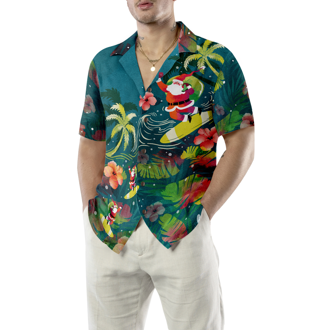 Mirla | Hyperfavor Jul Hawaiian Shirts För Män och Kvinnor Santa Surfande Tropisk Hawaiian Skjorta Knappnerk Shirt Kortärmad-Eva Jonsson