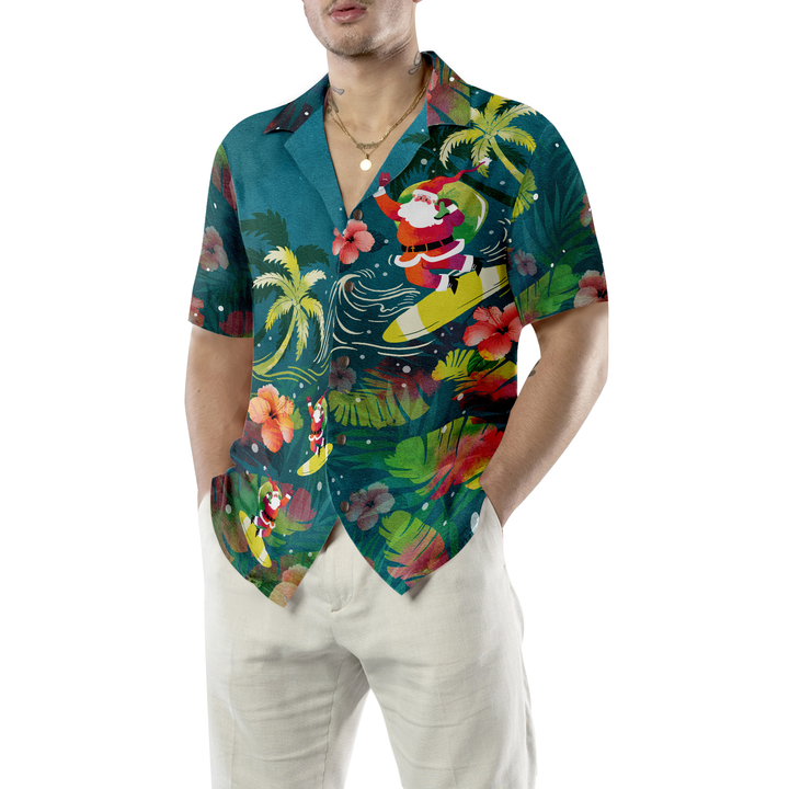 Mirla | Hyperfavor Jul Hawaiian Shirts För Män och Kvinnor Santa Surfande Tropisk Hawaiian Skjorta Knappnerk Shirt Kortärmad-Eva Jonsson