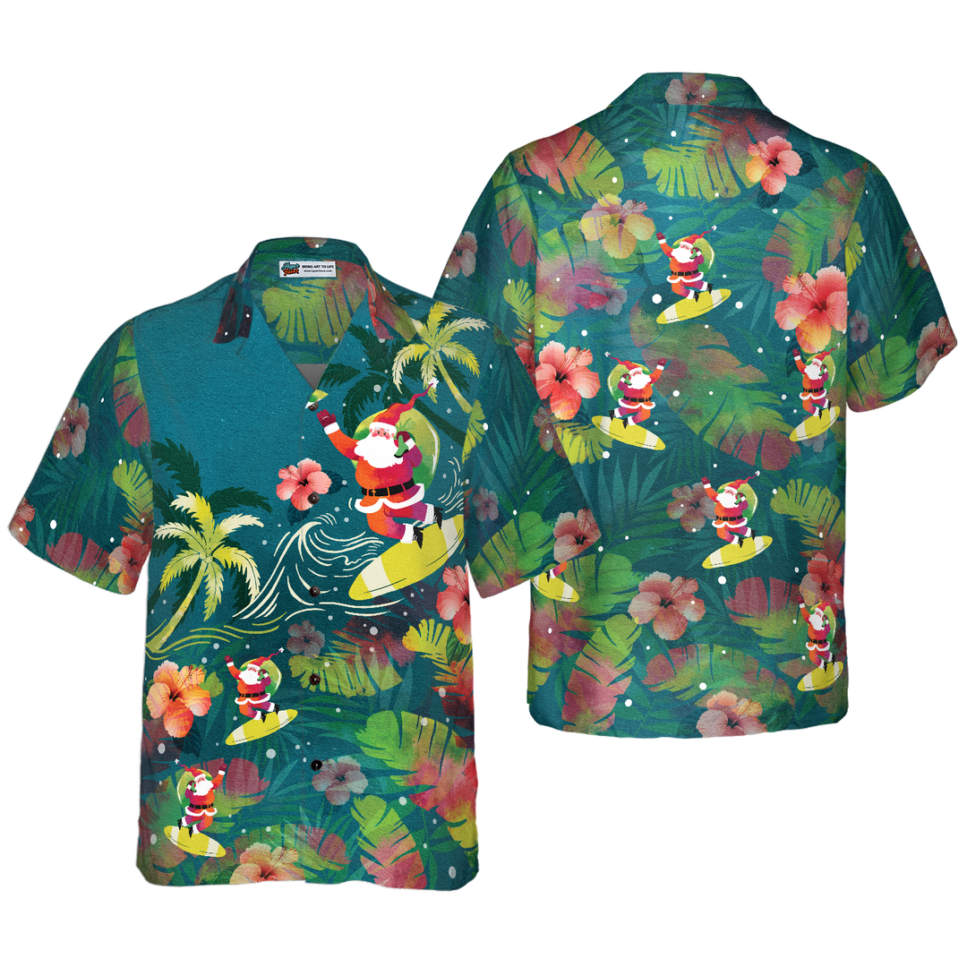Mirla | Hyperfavor Jul Hawaiian Shirts För Män och Kvinnor Santa Surfande Tropisk Hawaiian Skjorta Knappnerk Shirt Kortärmad-Eva Jonsson