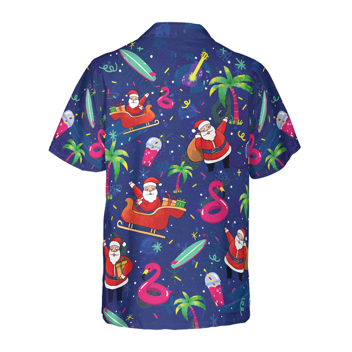Mirla | Hyperfavor Jul Hawaiian Shirts Santa Flamingo Tropical Pattern Shirt Short-Sleeved Christmas Shirt Gift Idea For Men And Women-Eva Jonsson