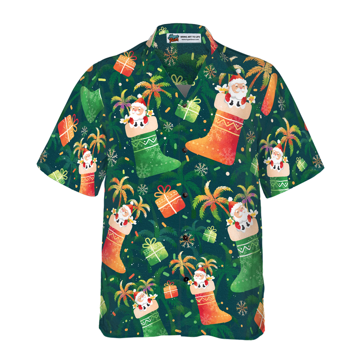Mirla | Hyperfavor Jul Hawaiian Shirts Santa Julstrumpa Mönster Skjorta Korta Ärmar Julskjorta Presentidé För Män och Kvinnor-Eva Jonsson