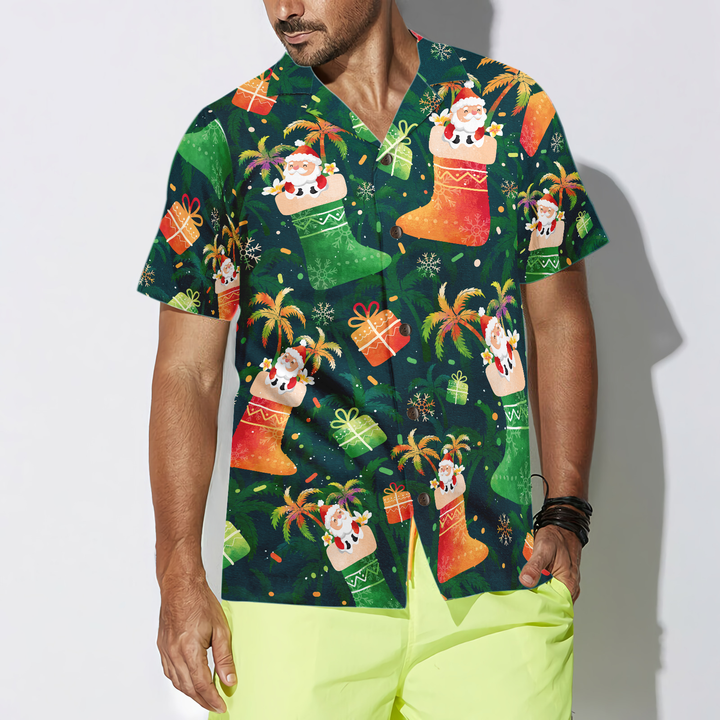 Mirla | Hyperfavor Jul Hawaiian Shirts Santa Julstrumpa Mönster Skjorta Korta Ärmar Julskjorta Presentidé För Män och Kvinnor-Eva Jonsson