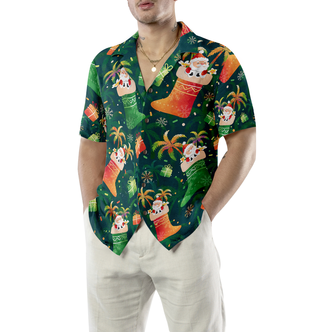 Mirla | Hyperfavor Jul Hawaiian Shirts Santa Julstrumpa Mönster Skjorta Korta Ärmar Julskjorta Presentidé För Män och Kvinnor-Eva Jonsson