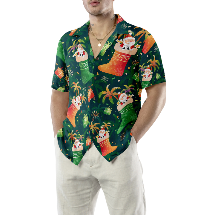 Mirla | Hyperfavor Jul Hawaiian Shirts Santa Julstrumpa Mönster Skjorta Korta Ärmar Julskjorta Presentidé För Män och Kvinnor-Eva Jonsson