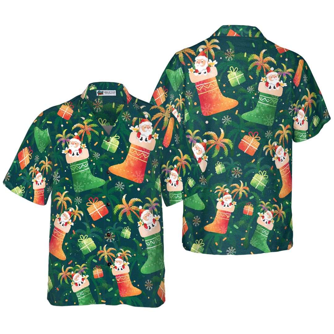Mirla | Hyperfavor Jul Hawaiian Shirts Santa Julstrumpa Mönster Skjorta Korta Ärmar Julskjorta Presentidé För Män och Kvinnor-Eva Jonsson