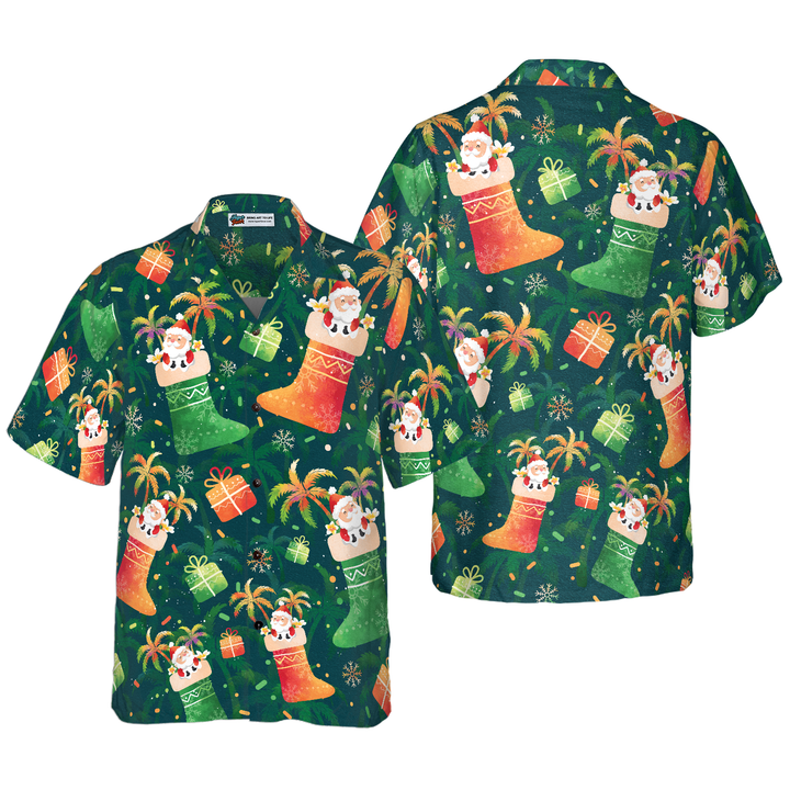 Mirla | Hyperfavor Jul Hawaiian Shirts Santa Julstrumpa Mönster Skjorta Korta Ärmar Julskjorta Presentidé För Män och Kvinnor-Eva Jonsson