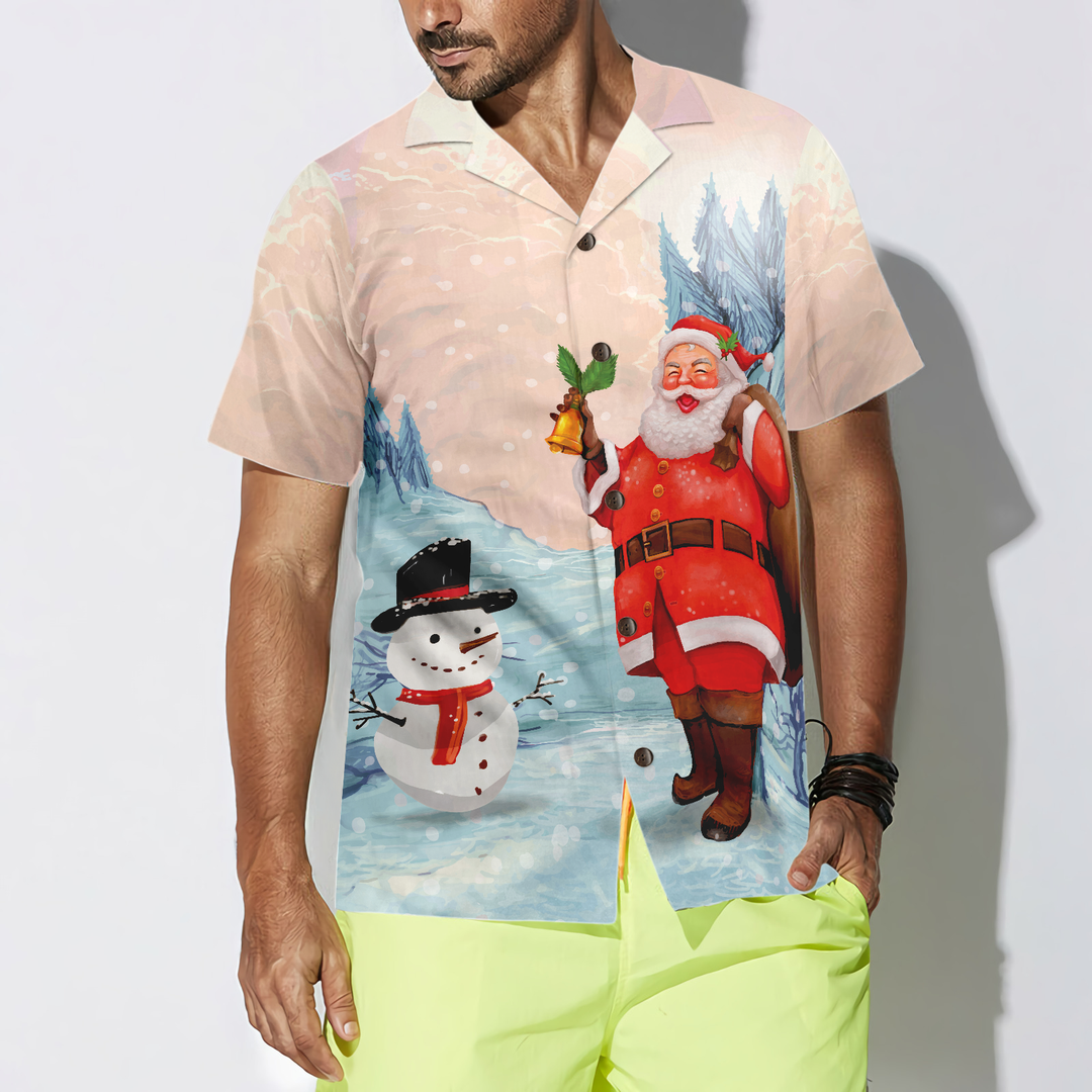 Mirla | Hyperfavor Jul Hawaiian Shirts Santa med Snögubbe T-Shirt Korta Ärmar Jul T-Shirt Idé Present För Män och Kvinnor-Eva Jonsson