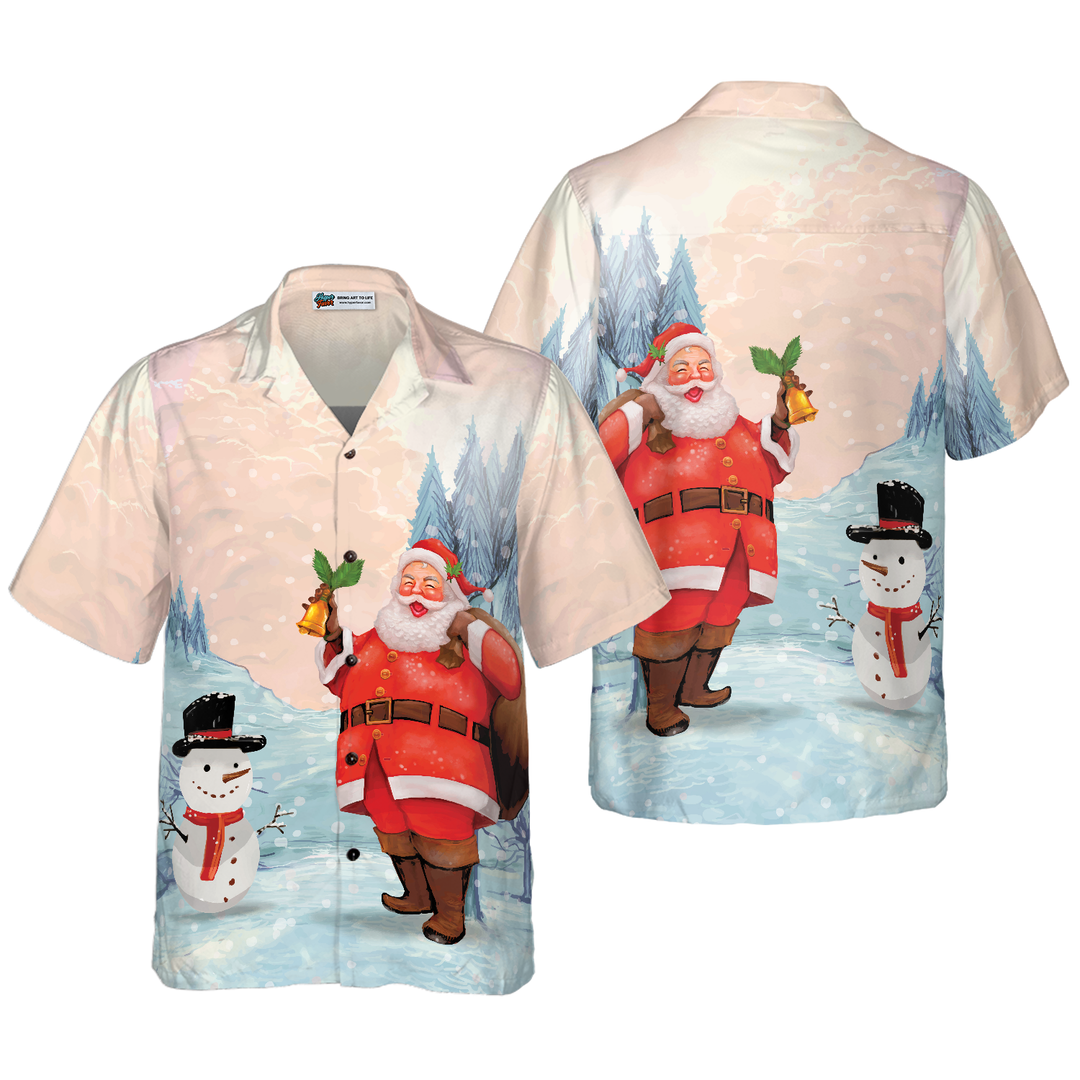 Mirla | Hyperfavor Jul Hawaiian Shirts Santa med Snögubbe T-Shirt Korta Ärmar Jul T-Shirt Idé Present För Män och Kvinnor-Eva Jonsson