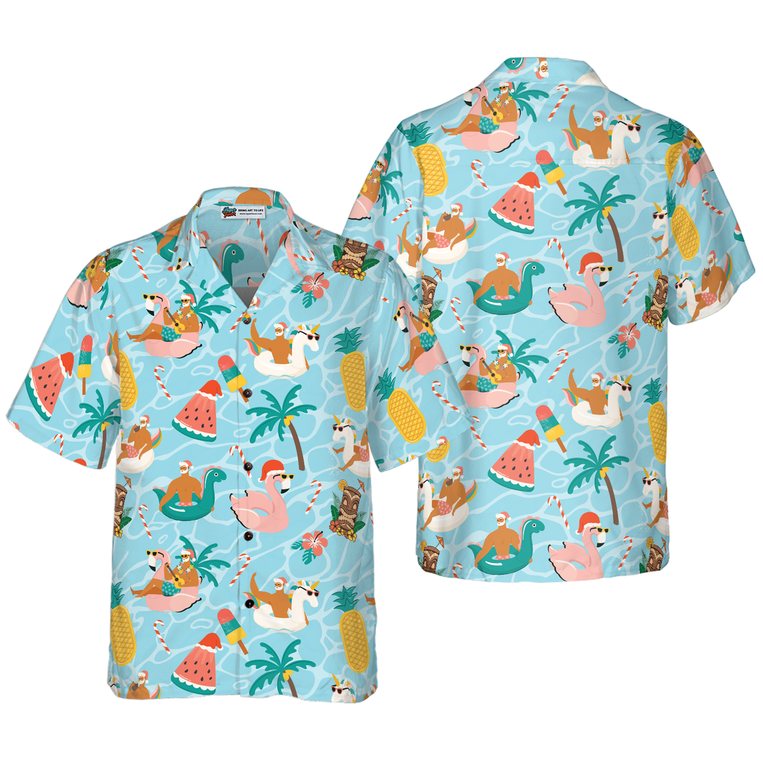 Mirla | Hyperfavor Jul-Hawaiianskjortor Santa Strand Sommar Skjorta Kortärmad Julskjorta Idé Present För Män och Kvinnor-Eva Jonsson