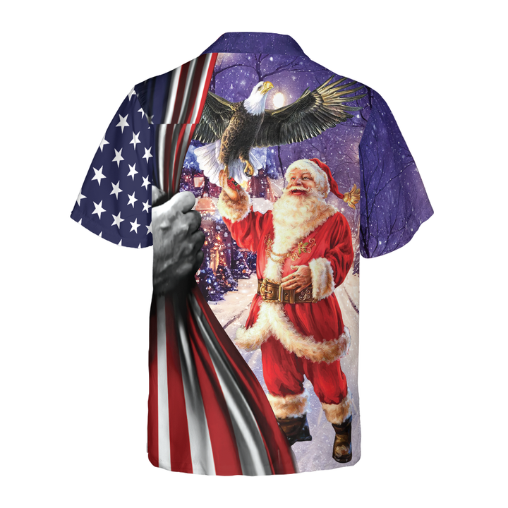 Mirla | Hyperfavor Jul-Hawaiianskjortor Santa med Örn T-Shirt Kortärmad Jul-T-Shirt-Idé Present För Män och Kvinnor-Eva Jonsson
