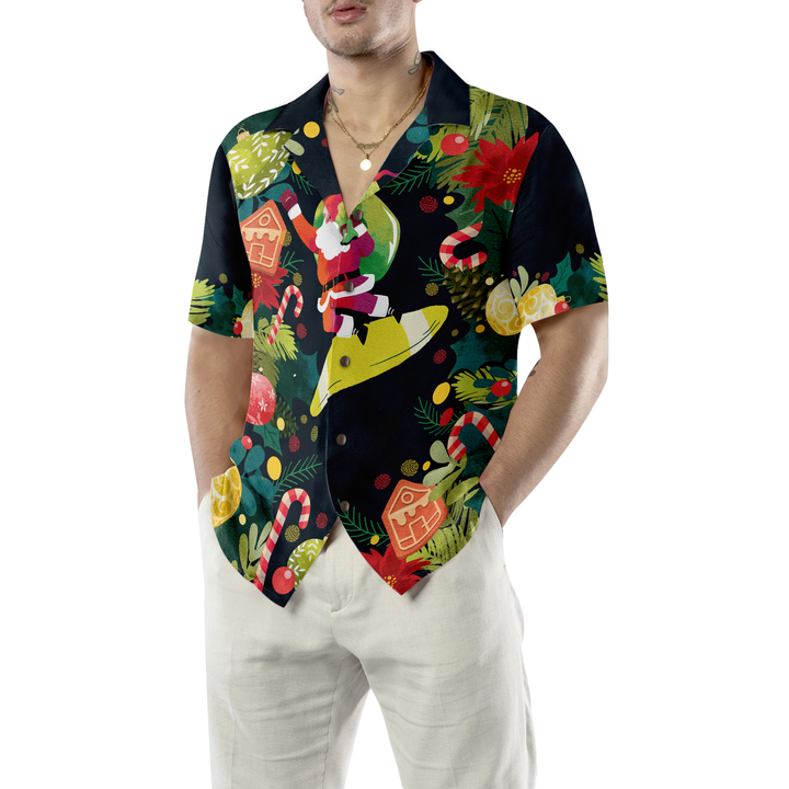 Mirla | Hyperfavor Julen Santa Surfande Hawaii-Skjorta Jul-Skjortor Kortärmad Button-Down Skjorta För Män och Kvinnor-Eva Jonsson