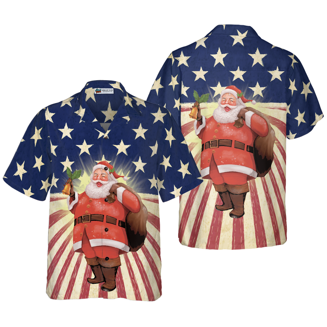 Mirla | Hyperfavor Santa Jul Santa Amerika Hawaiian Shirt Jul Shirt Kortärmad Knappnerk Shirt För Män och Kvinnor-Eva Jonsson