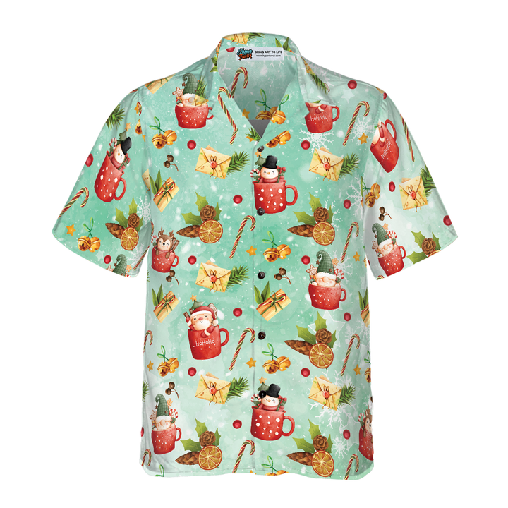 Mirla | Hyperfavor Santa Julmönster 1 Mönster Hawaiian Shirt Juleskjortor Kortsleeve Skjorta med Knappslå För Män och Kvinnor-Eva Jonsson