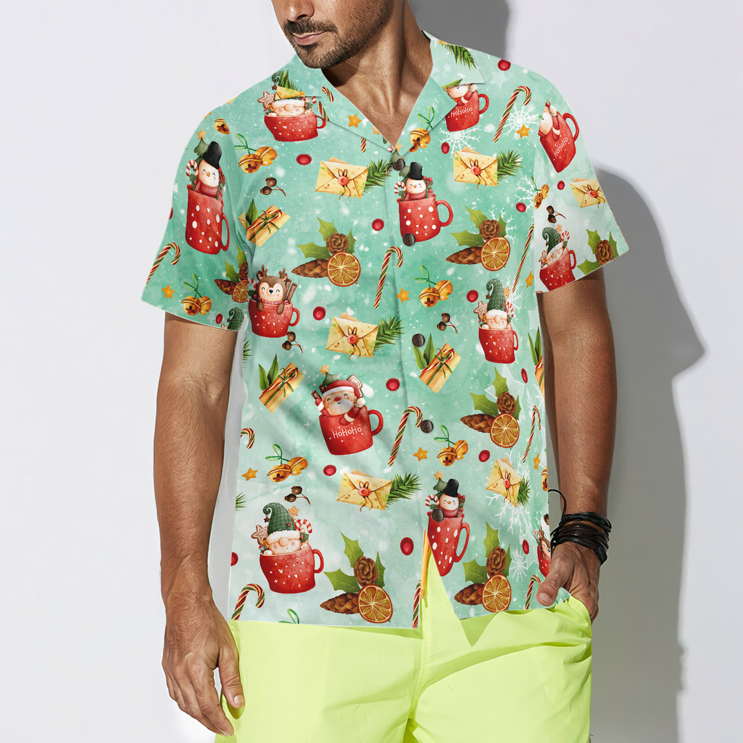 Mirla | Hyperfavor Santa Julmönster 1 Mönster Hawaiian Shirt Juleskjortor Kortsleeve Skjorta med Knappslå För Män och Kvinnor-Eva Jonsson