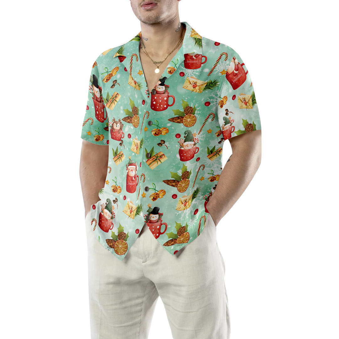 Mirla | Hyperfavor Santa Julmönster 1 Mönster Hawaiian Shirt Juleskjortor Kortsleeve Skjorta med Knappslå För Män och Kvinnor-Eva Jonsson