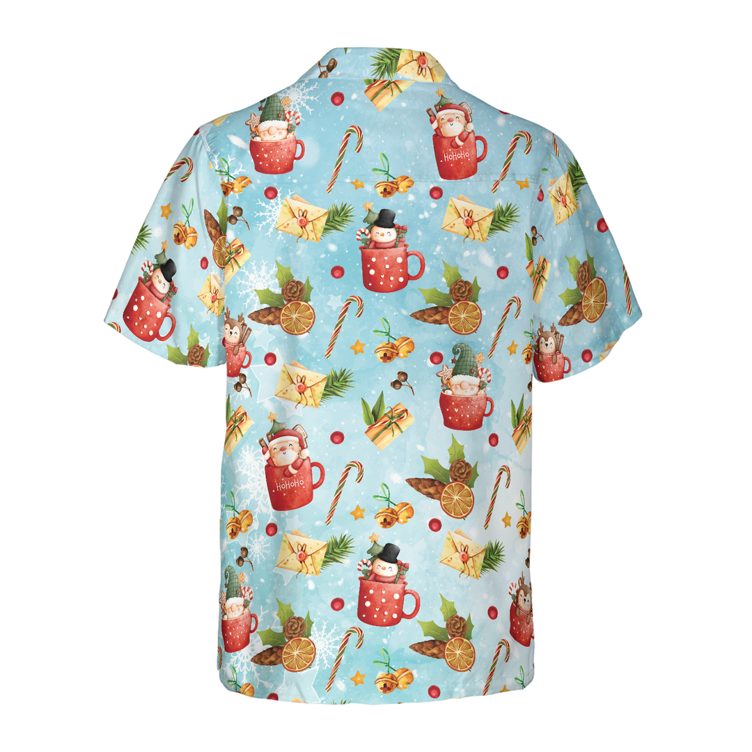 Mirla | Hyperfavor Santa Julmönster 2 Mönster Hawaiian Shirt Julskjortor Kortärmad Knäpp Ner Skjorta För Män och Kvinnor-Eva Jonsson