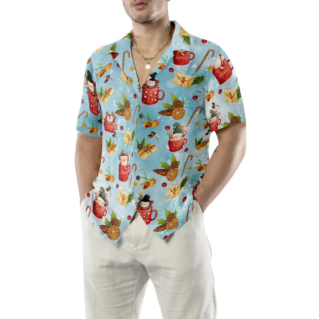 Mirla | Hyperfavor Santa Julmönster 2 Mönster Hawaiian Shirt Julskjortor Kortärmad Knäpp Ner Skjorta För Män och Kvinnor-Eva Jonsson