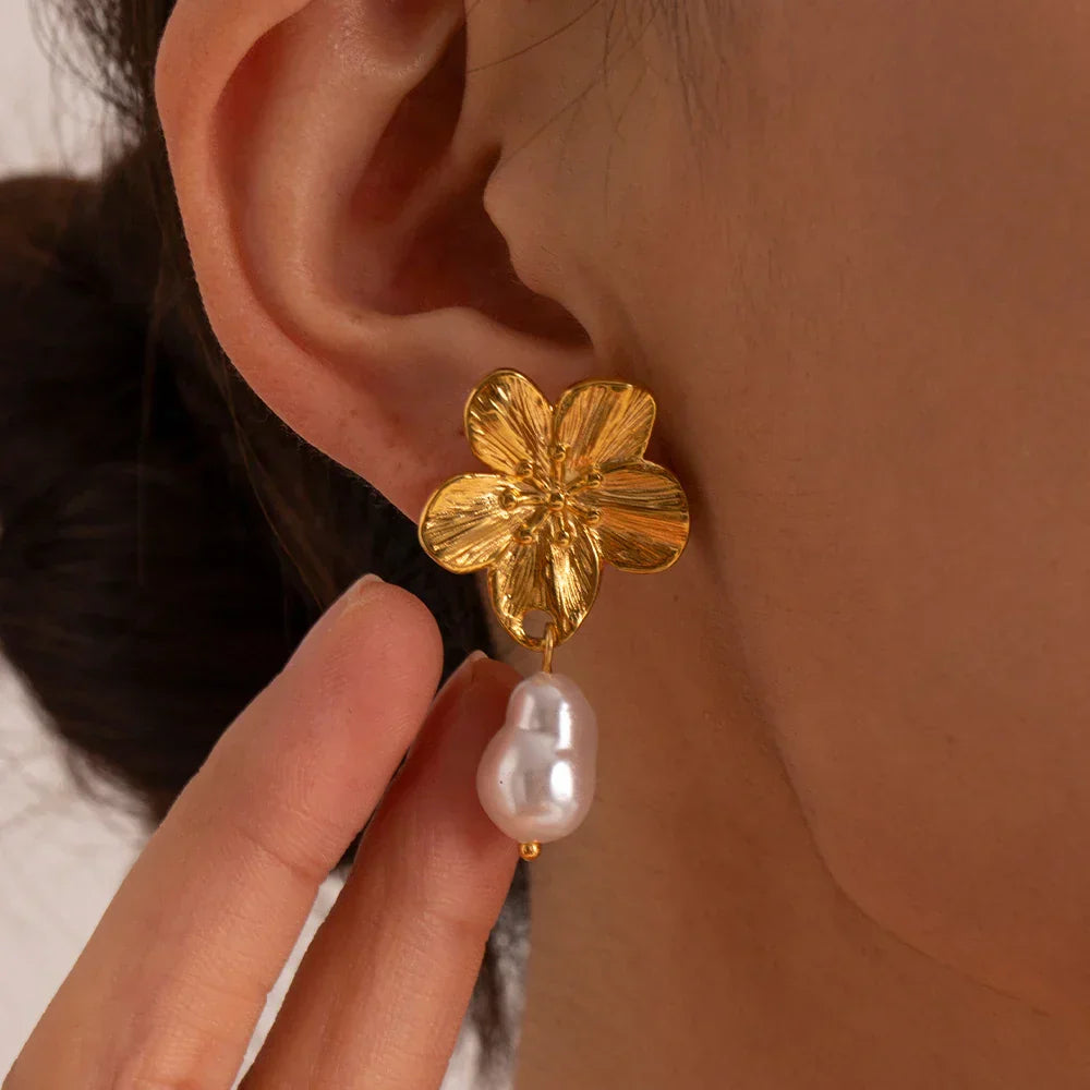 Mirla | Hypoallergen Vintage-Blomplugg, 18K Guldpläterad-Eva Jonsson