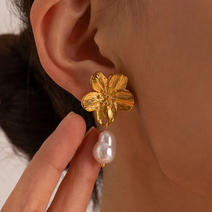 Mirla | Hypoallergen Vintage-Blomplugg, 18K Guldpläterad-Eva Jonsson