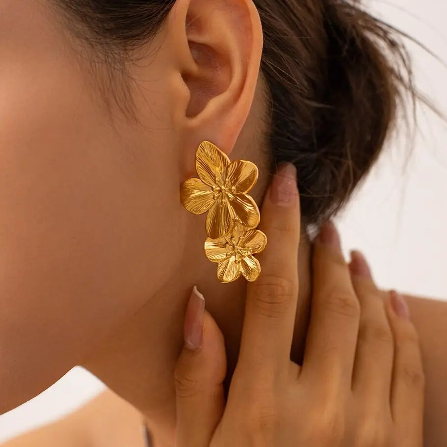 Mirla | Hypoallergen Vintage-Blomplugg, 18K Guldpläterad-Eva Jonsson