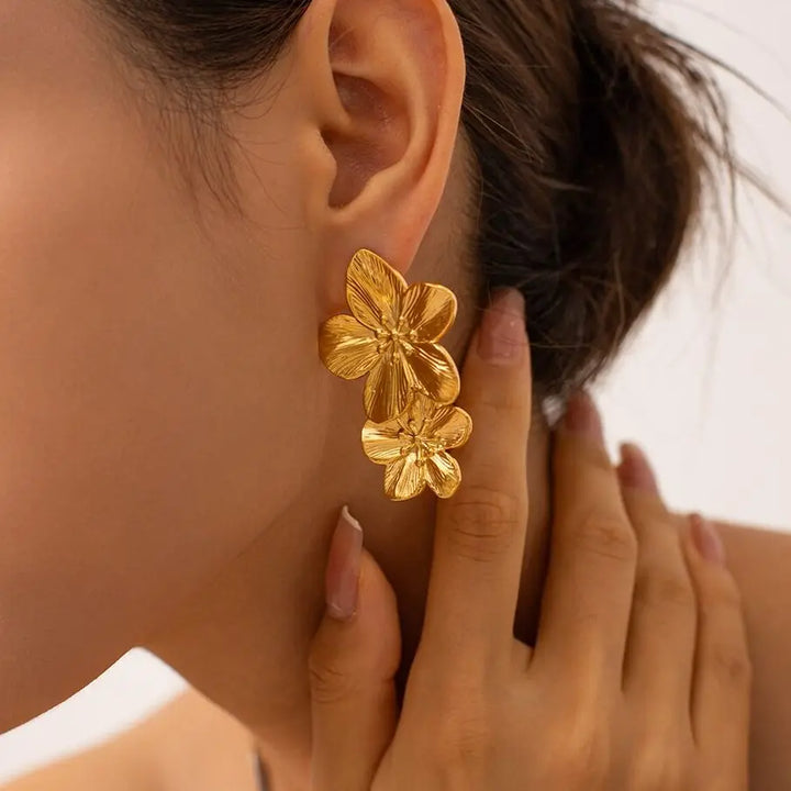 Mirla | Hypoallergen Vintage-Blomplugg, 18K Guldpläterad-Eva Jonsson