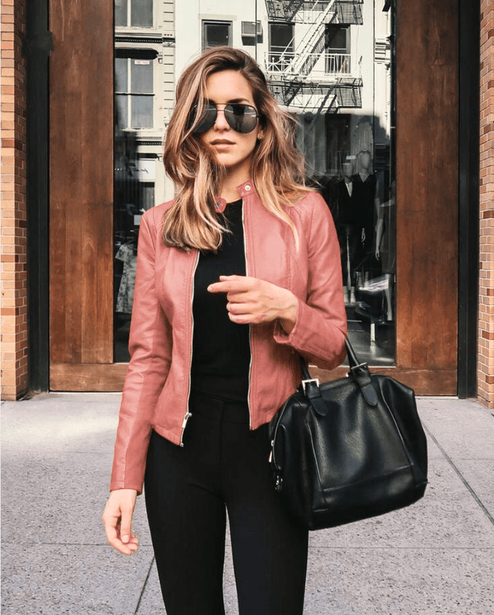 Mirla | Jacka Dam Slim Fit Läderjacka Dam Perfekt för Hösten Trendig & Avslappnad-Eva Jonsson