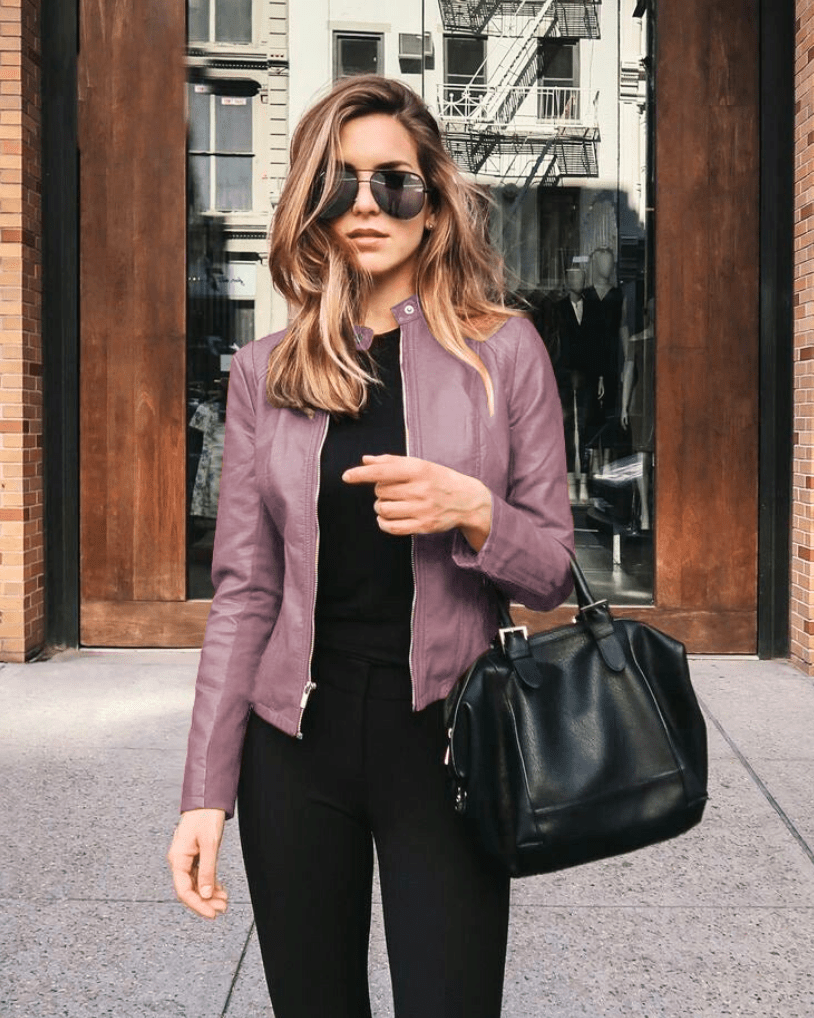 Mirla | Jacka Dam Slim Fit Läderjacka Dam Perfekt för Hösten Trendig & Avslappnad-Eva Jonsson
