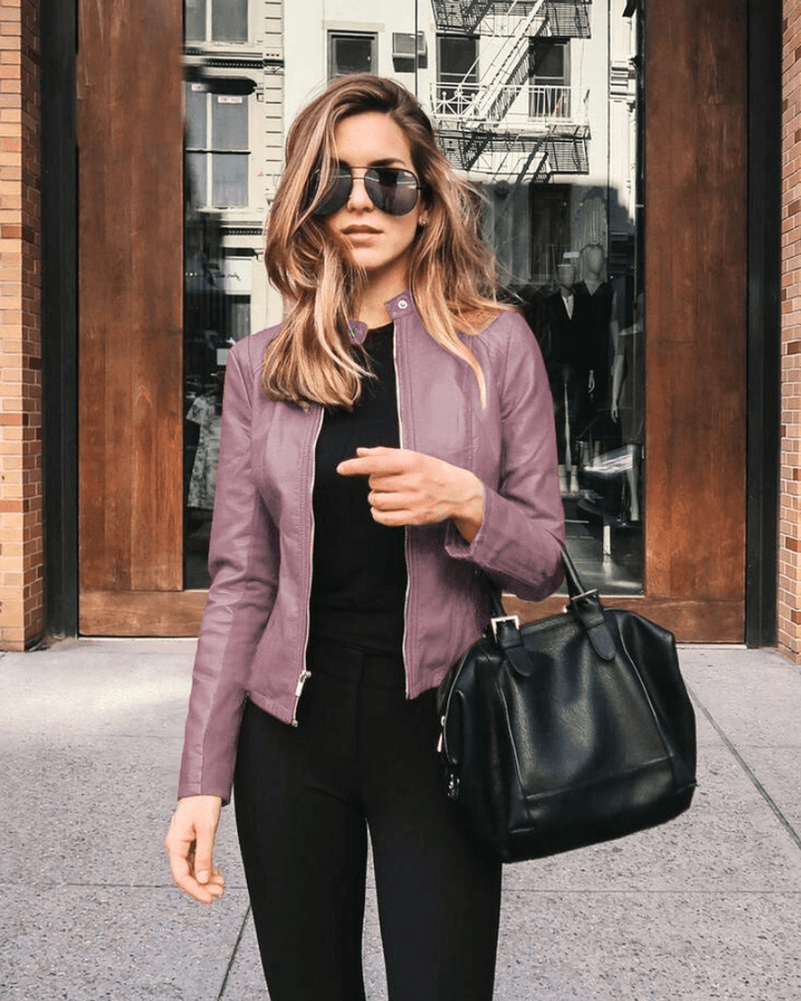Mirla | Jacka Dam Slim Fit Läderjacka Dam Perfekt för Hösten Trendig & Avslappnad-Eva Jonsson