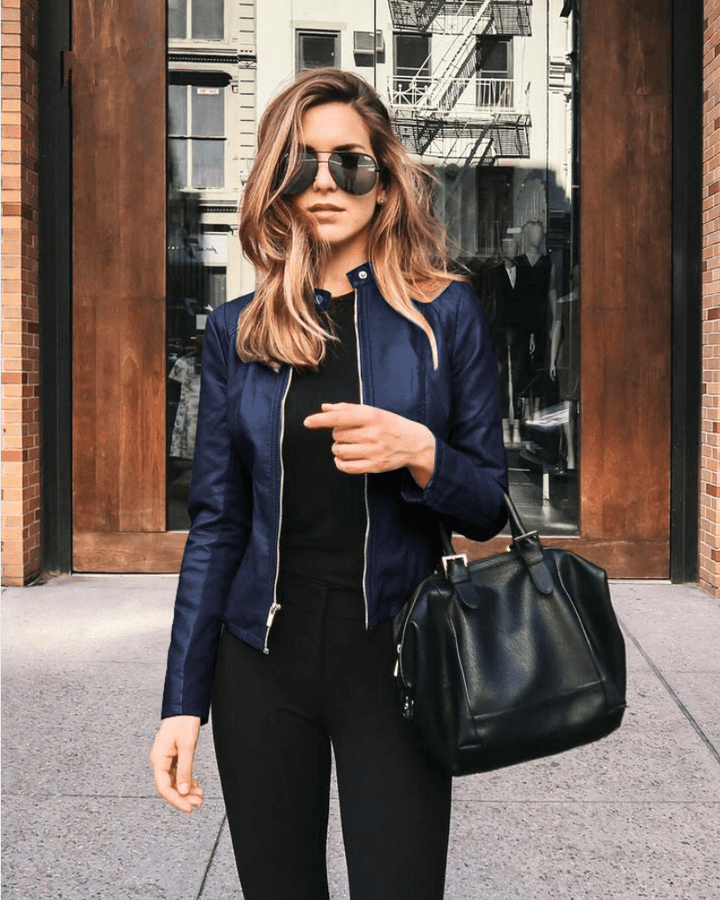 Mirla | Jacka Dam Slim Fit Läderjacka Dam Perfekt för Hösten Trendig & Avslappnad-Eva Jonsson