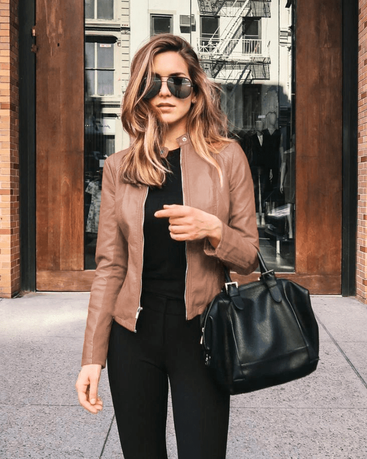 Mirla | Jacka Dam Slim Fit Läderjacka Dam Perfekt för Hösten Trendig & Avslappnad-Eva Jonsson