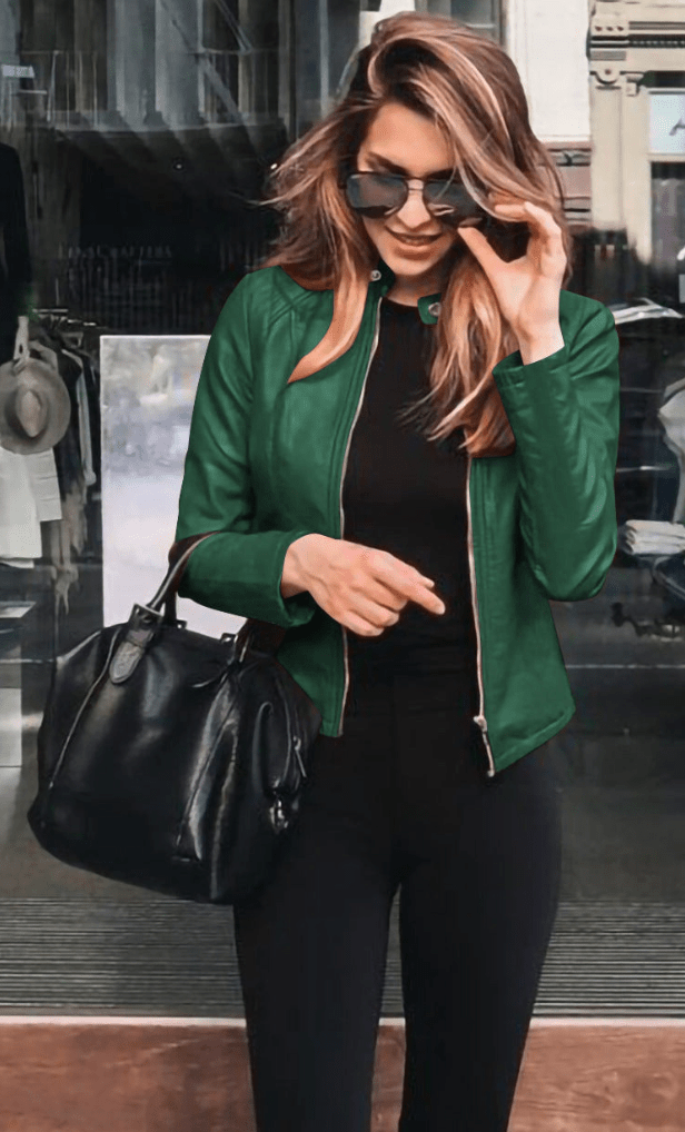 Mirla | Jacka Dam Slim Fit Läderjacka Dam Perfekt för Hösten Trendig & Avslappnad-Eva Jonsson