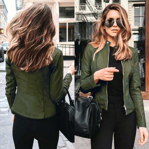 Mirla | Jacka Dam Slim Fit Läderjacka Dam Perfekt för Hösten Trendig & Avslappnad-Eva Jonsson