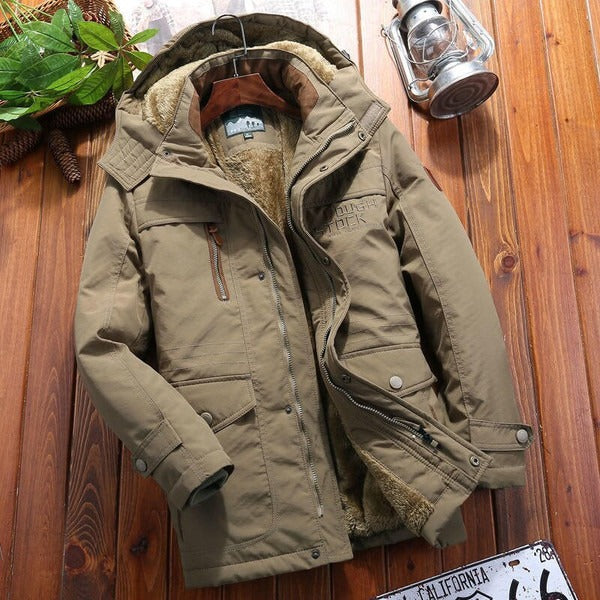 Mirla | Jacka Överstorlek Fodrad med Fleece Huva Sedlad Axeldel Flera Fickor-Eva Jonsson