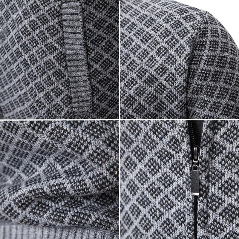 Mirla | Jacquard stickad jacka för män-Eva Jonsson